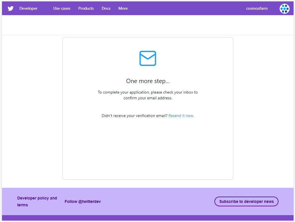 트위터(Twitter) 개발자 계정 신청 방법 - 코스모스팜 블로그